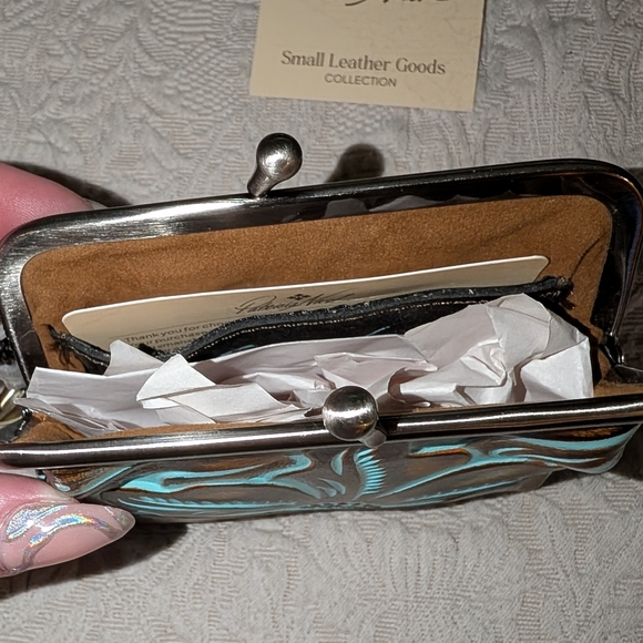 Patricia Nash Borse Tooled Leather Coin Purse in Burnished Turquoise - Picture 6 of 11